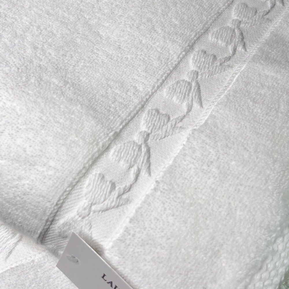 Laura Ashley 6Pc White Bows Bath Towels Set - Picture 2 of 7
